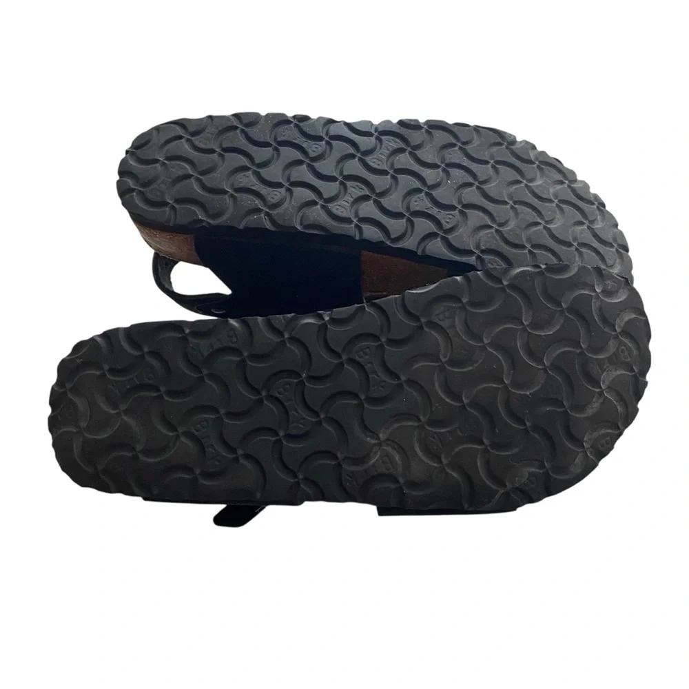 Birkis Birkenstock Black Sandals with Adjustable Straps and Cork Footbed W6 - Picture 12 of 13